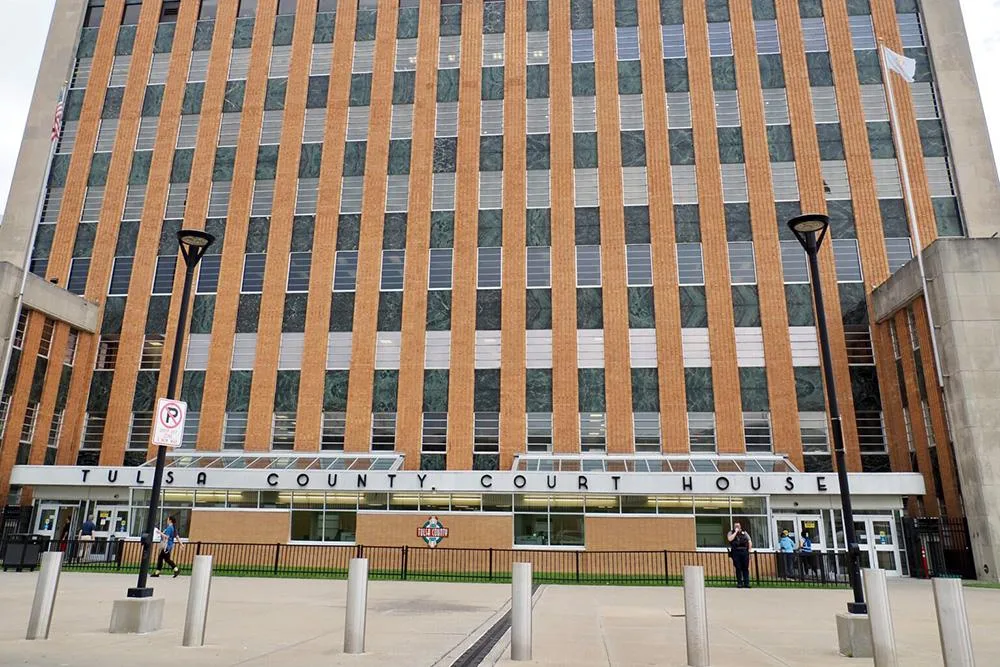Tulsa County Courthouse front entrance in downtown Tulsa, Oklahoma